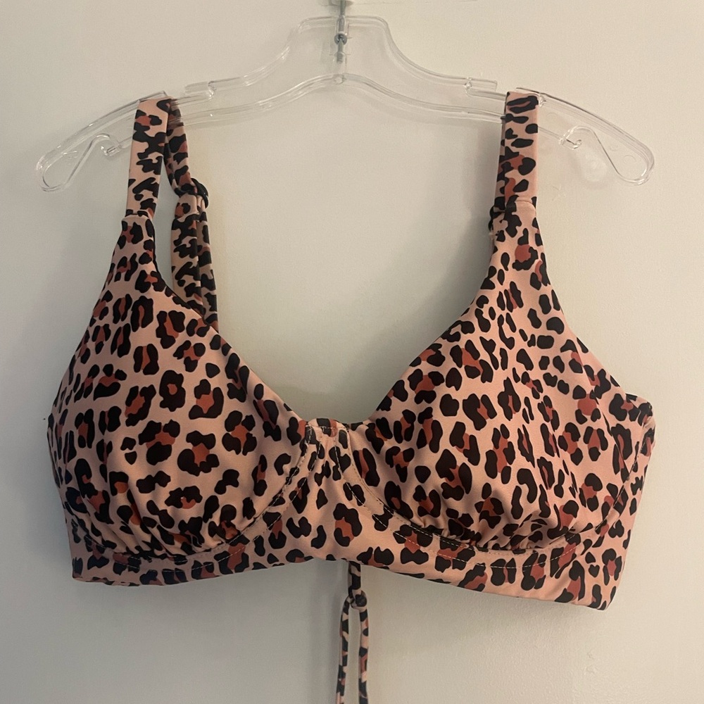 Leopard Print Women's Swim Top for C or D cup